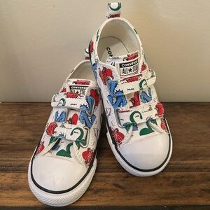 Converse All Star Toddler Sz 10 Sneakers Sea Creature Print Double Strap Shoes